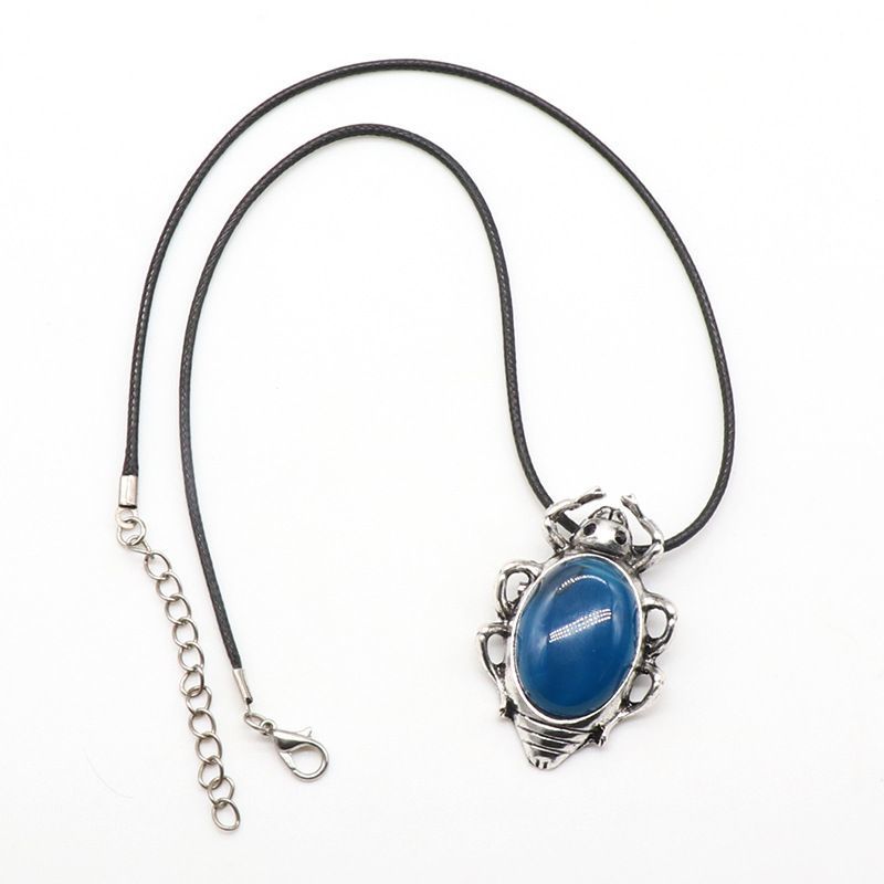 Pingente de broche de gema broche de barata, concha de ágata de cristal incrustada com colar de pino de pingente de pedra preciosa