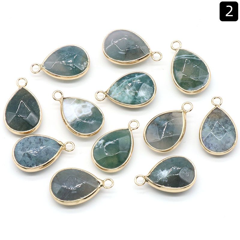 1375-Pingente de gota de água com bainha de cristal natural pendurado pingente de gota de água DIY pulseira colar material de jóias