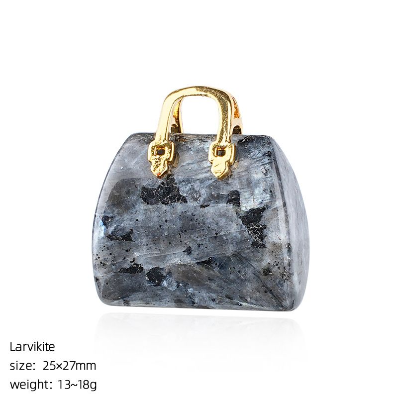 Pingente de saco de ágata de jade natural transfronteiriço paisagismo criativo colar DIY gravura cristal mini bolsa ornamento