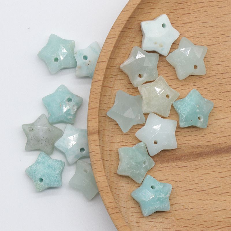 Pingente de pentagrama facetado 1590-10mm, acessórios de mini estrela de pedra de cristal atacado DIY jóias estrela