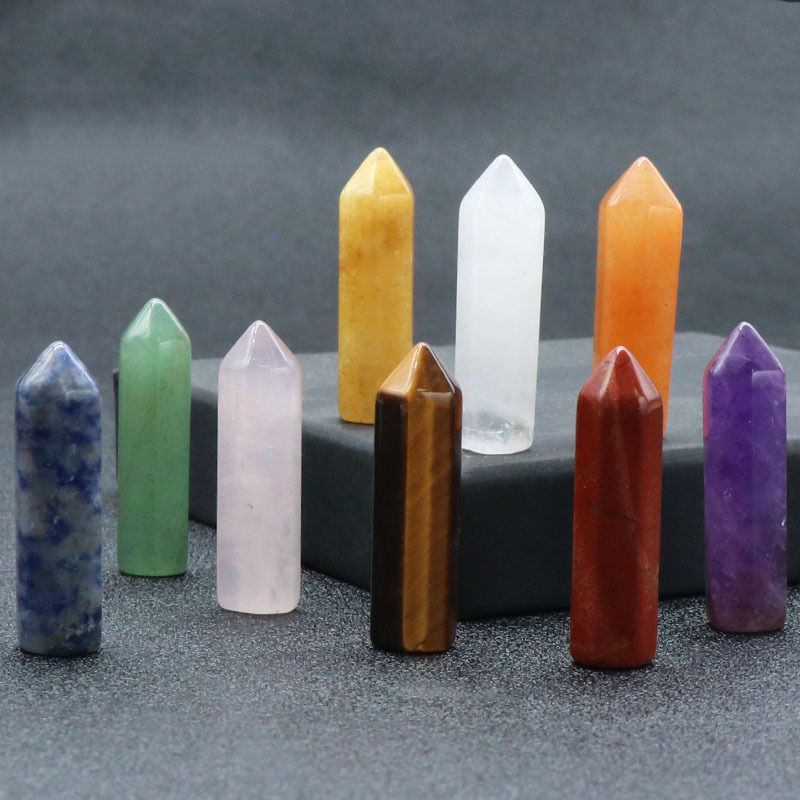 1267Coluna exagerada pedra natural semipreciosa coluna hexagonal pontiaguda simples não porosa 8x30 bala acessórios DIY