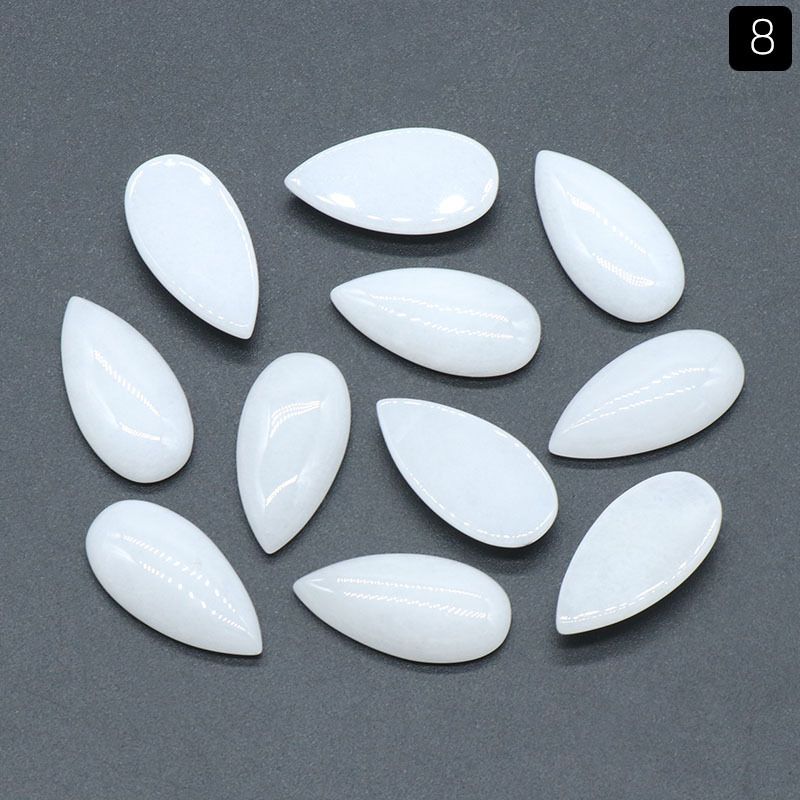 Superfície de anel de gota de água de 1485-15X30mm, cristal natural única superfície curva geométrica DIY jóias incrustadas com acessórios de pedra solta
