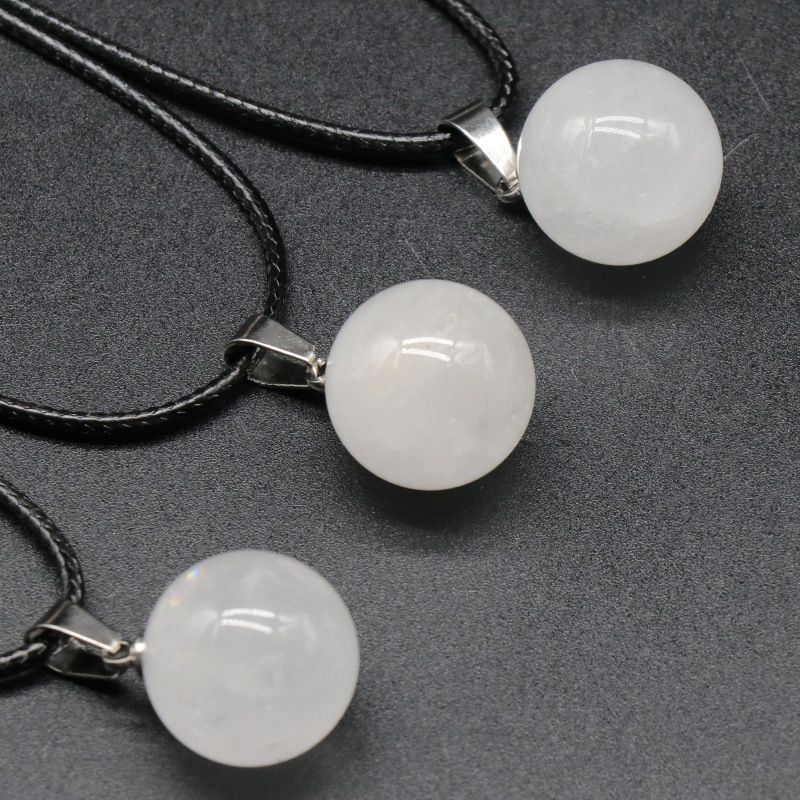 1578 um pingente de bola redonda de 16 mm, pingente de bola de pedra semipreciosa de ágata de cristal natural trabalho em andamento decoração de colar DIY
