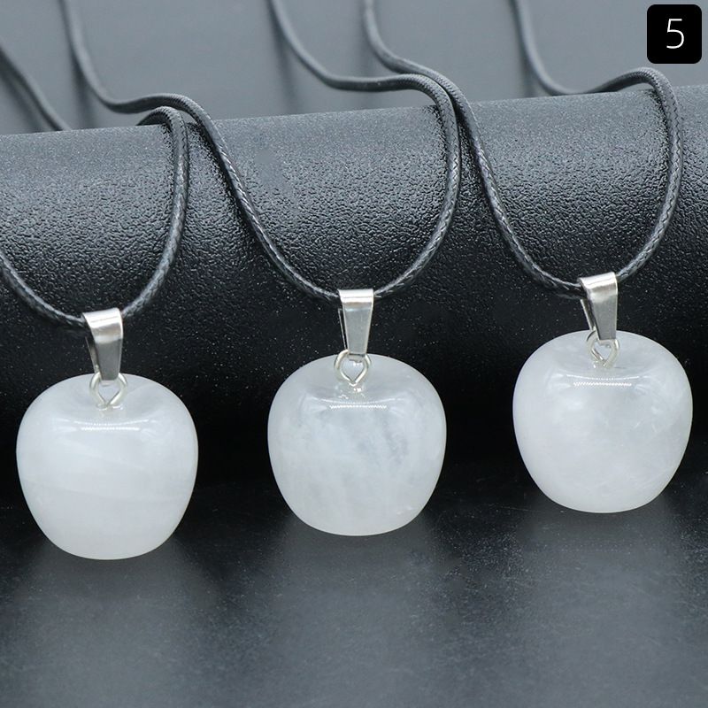 1479-Pedra de ágata de cristal natural 20mm pingente de maçã DIY acessórios decorativos para véspera de Natal