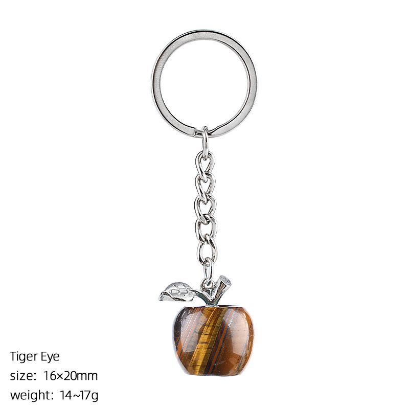 Ágata pedra semipreciosa maçã chaveiro véspera de Natal presente decorativo pedra natural pingente pequeno maçã