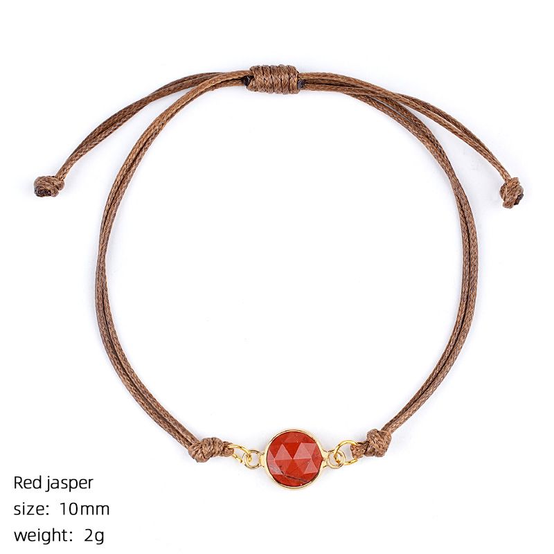 Pulseira de cristal natural retro boêmio tecido à mão ajustável corte de pedra bruta transfronteiriça fornecimento especial