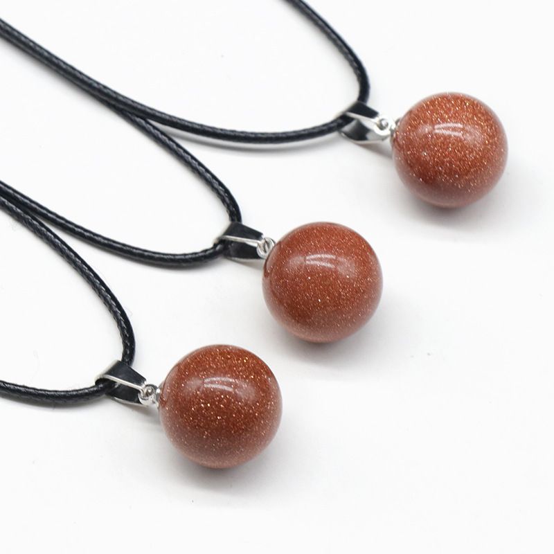 1578 um pingente de bola redonda de 16 mm, pingente de bola de pedra semipreciosa de ágata de cristal natural trabalho em andamento decoração de colar DIY
