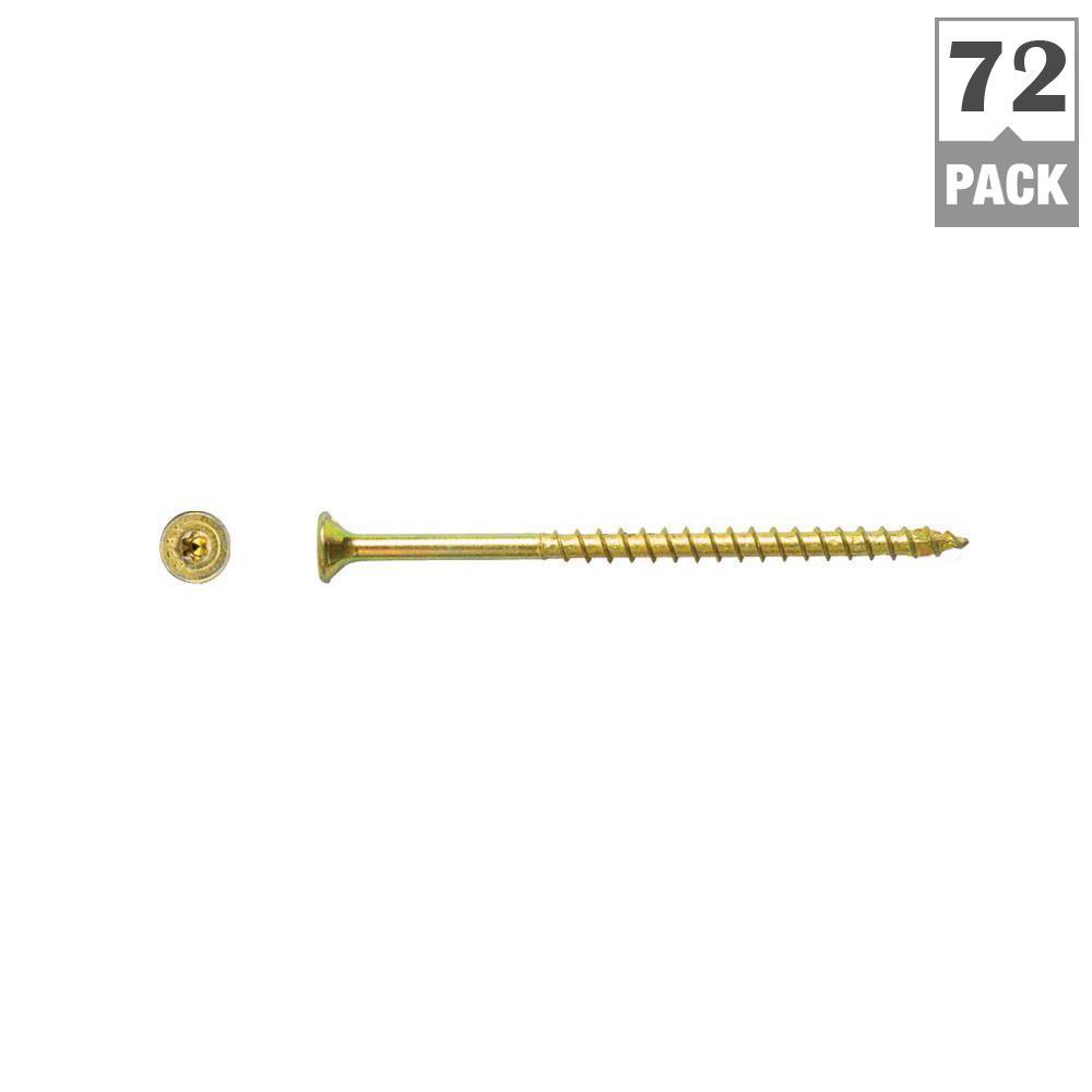 #10 x 3 in. T-Star Plus Drive Flat-Head Partial Thread Yellow Zinc Coated Multi-Material Screw (72 per Box)