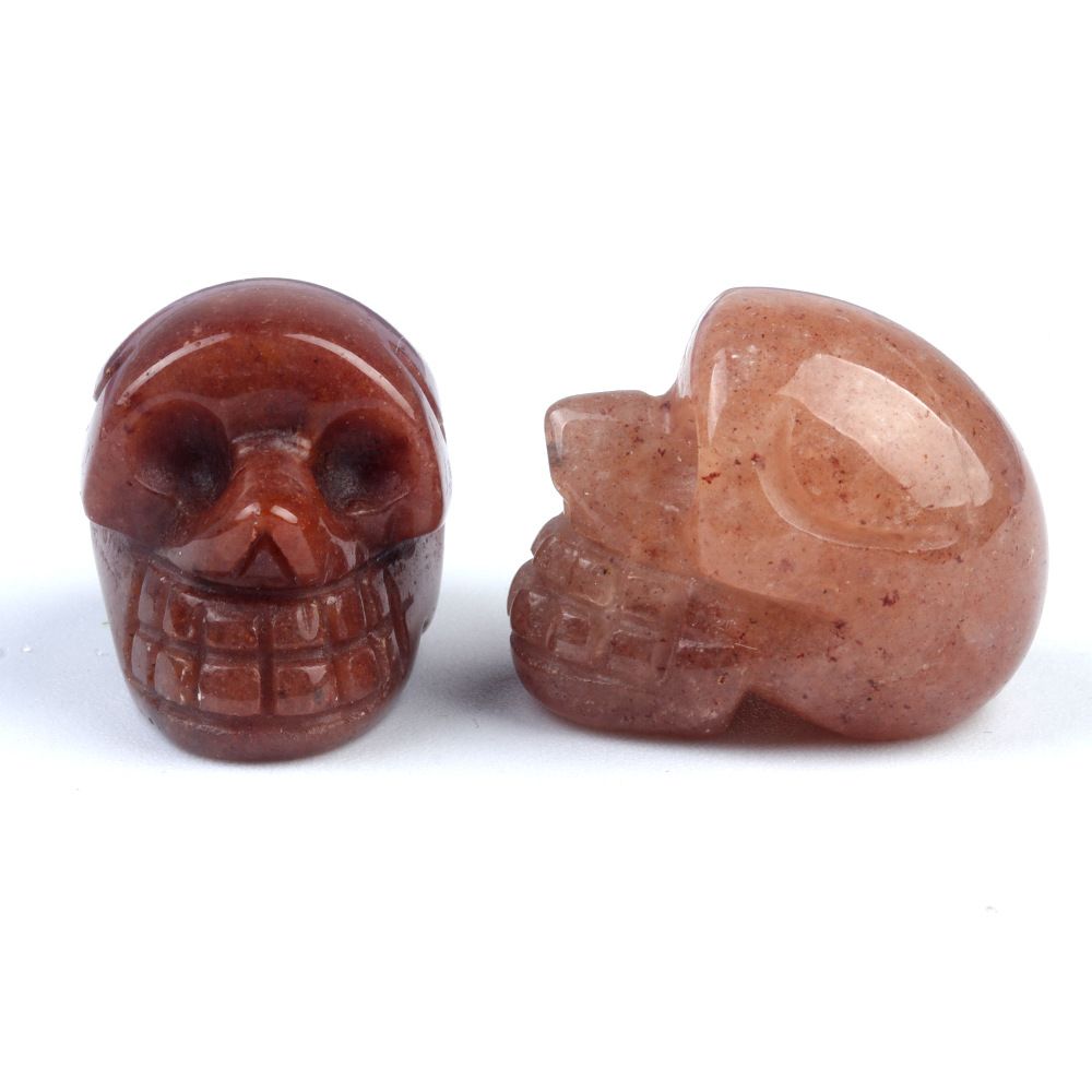 1554-25Mm Crânio de Ágata de Cristal Natural Esculpido Fantasma Cabeça Cerca De 1 Polegada Crânio Pequeno Ornamento De Halloween