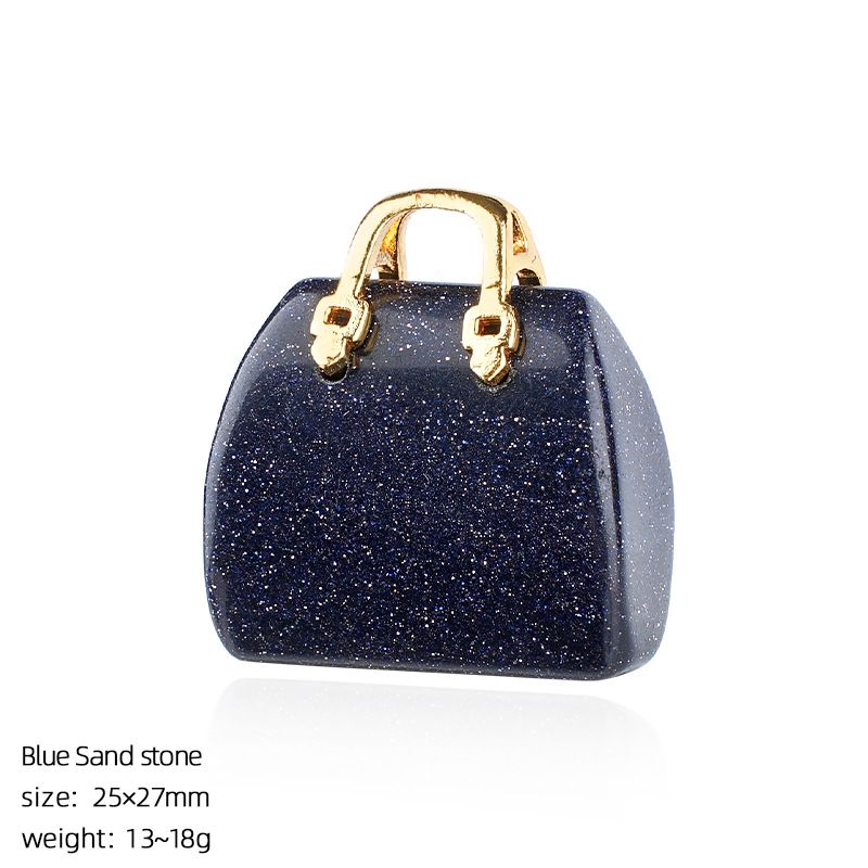 Pingente de saco de ágata de jade natural transfronteiriço paisagismo criativo colar DIY gravura cristal mini bolsa ornamento
