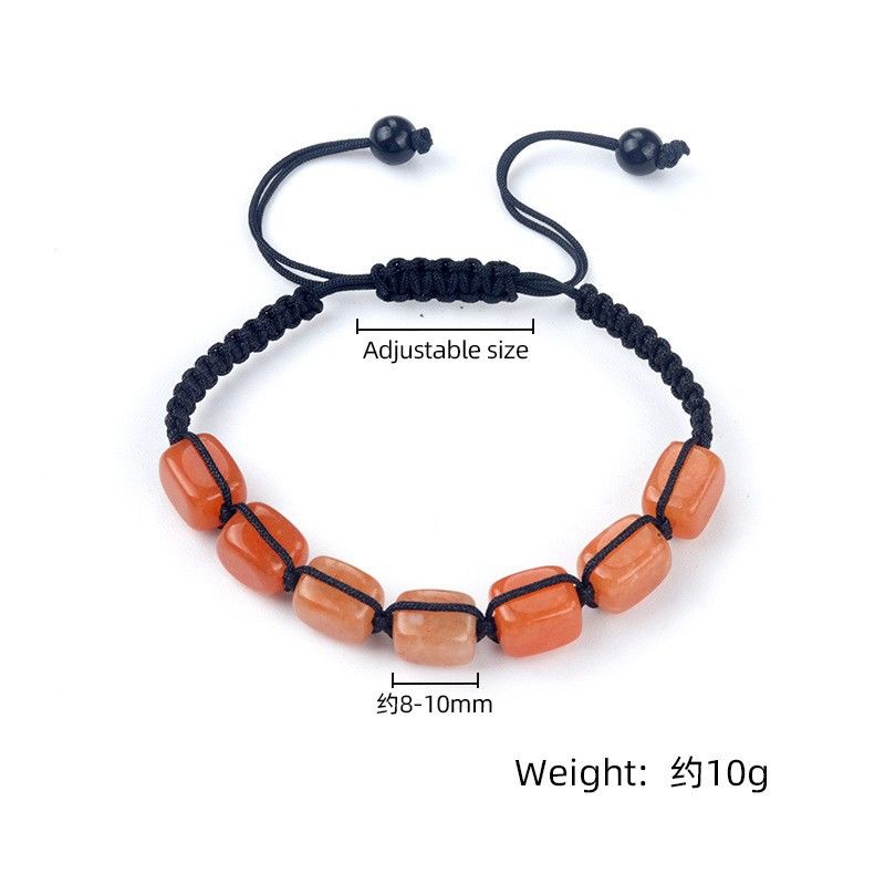 1685-Pó de cristal tigre olho ametista tecido pulseira de pedra de cristal natural chakra yoga jóias