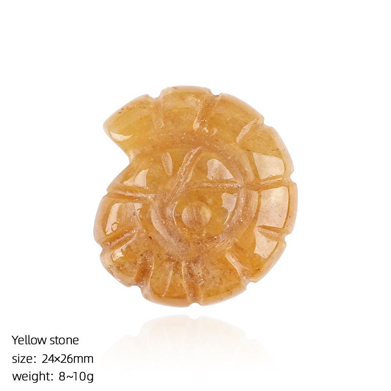 2422 Concha de cristal natural gravura tridimensional dupla face ornamento de micro-paisagem doméstica em forma de caracol concha de gema não porosa