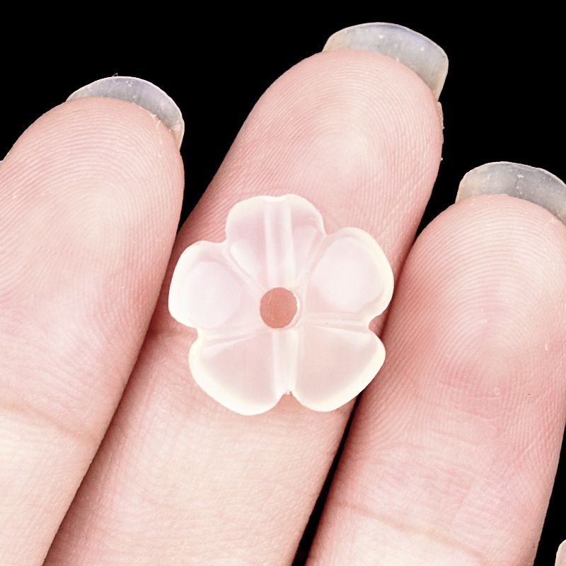 2057-Ágata de ametista natural 14mm flor de ameixa contas soltas DIY pulseira de flor frisada colar acessórios