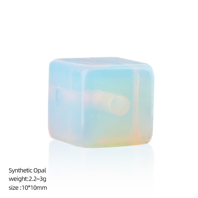 10Mm quadrado de cristal 2mm contas de buraco grande DIY pulseira artesanal colar espaçador de contas acessórios de contas soltas cubo de açúcar de cristal natural