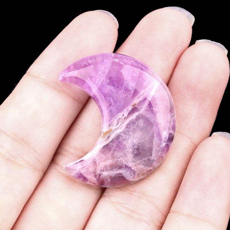 1602-30Mm lua, forma crescente de pedra de ágata de cristal natural DIY lua não porosa acessórios material