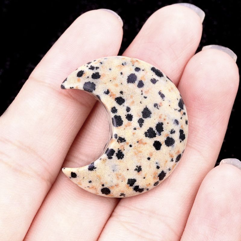1602-30Mm lua, forma crescente de pedra de ágata de cristal natural DIY lua não porosa acessórios material