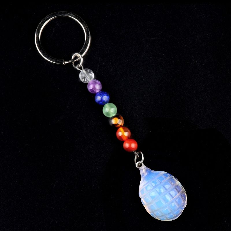 2018--1Em Mini Pequeno Hedgehog Chakra Chaveiro, Pingente De Pequeno Animal De Pedra De Ágata De Cristal Natural