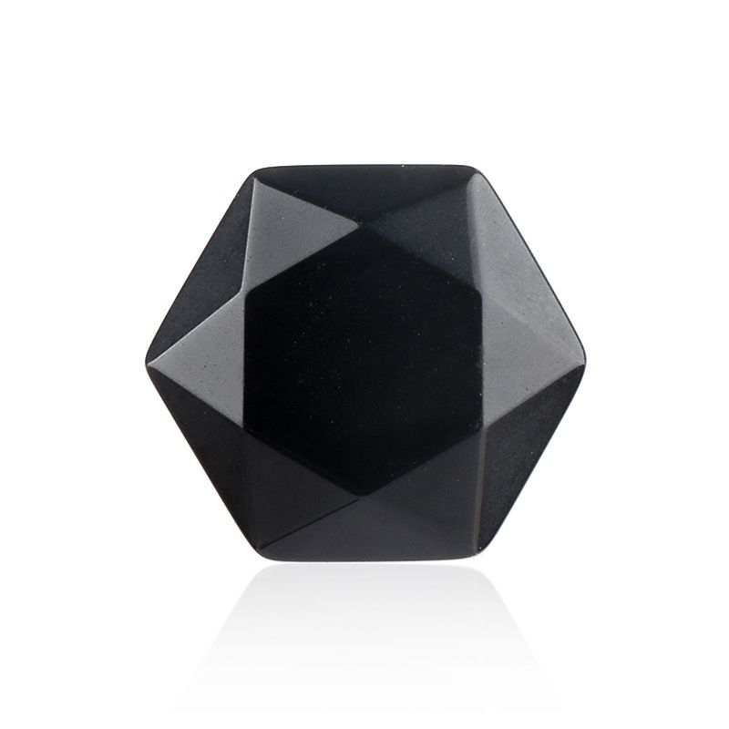 Vendas diretas de fábrica hexagrama de pedra de cristal natural acessórios de jóias ágata dupla face não porosa David estrela alça de pedra nua