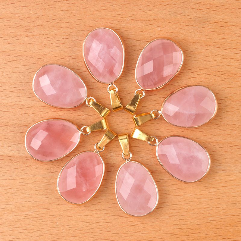 1647-Pó natural de ametista em forma especial gota de água cortada com bainha de cobre pingente de furo único, colar de DIY com cabeça de pedra semipreciosa