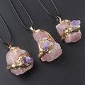 20 ~ 40Mm cristal dourado pingente de pedra áspera de cristal multicolorido colar irregular acessórios de jóias