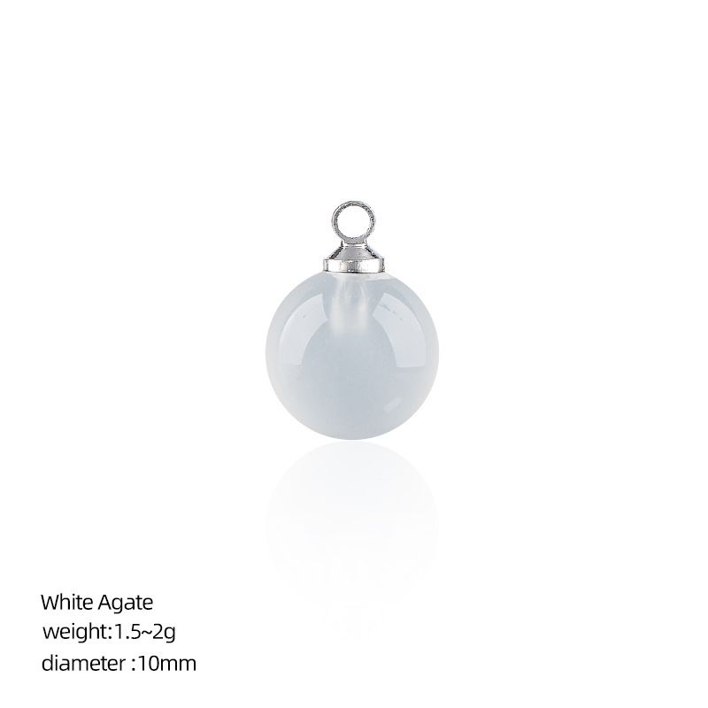 10Mm pingente de bola de pedra natural artesanal brincos pulseira colar de cristal contas soltas redondas acessórios de jóias