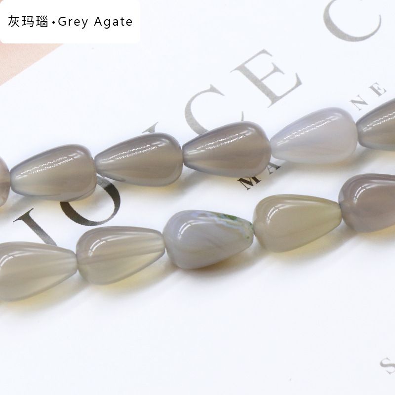 861-Pedra semipreciosa de ágata de cristal natural 8X12mm gota de água frisada DIY pulseira colar brincos material de jóias