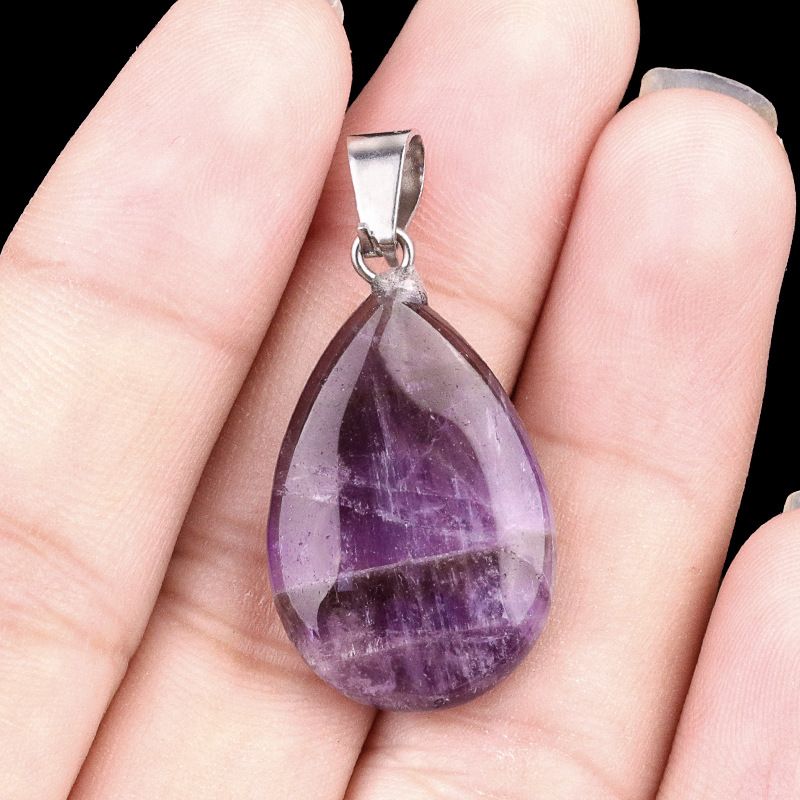 1743-16X24mm pedra de cristal natural ágata pingente de gota de água plana, pingente de pedra DIY acessórios de jóias