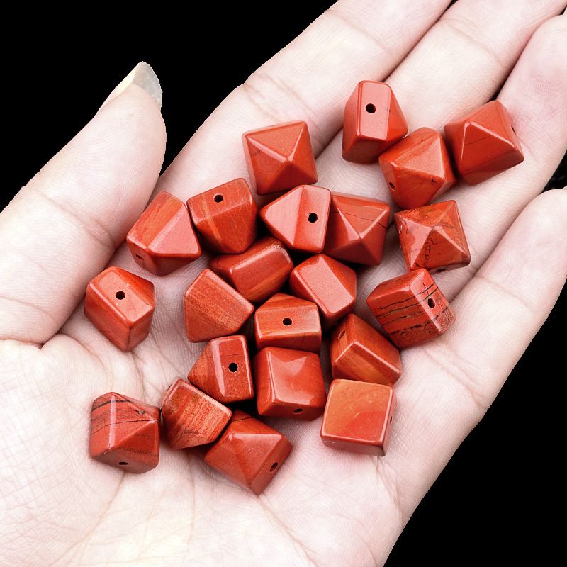 2088-Venda quente transfronteiriça cristal natural pedra semipreciosa 10mm pirâmide buraco reto DIY colar pulseira de jóias