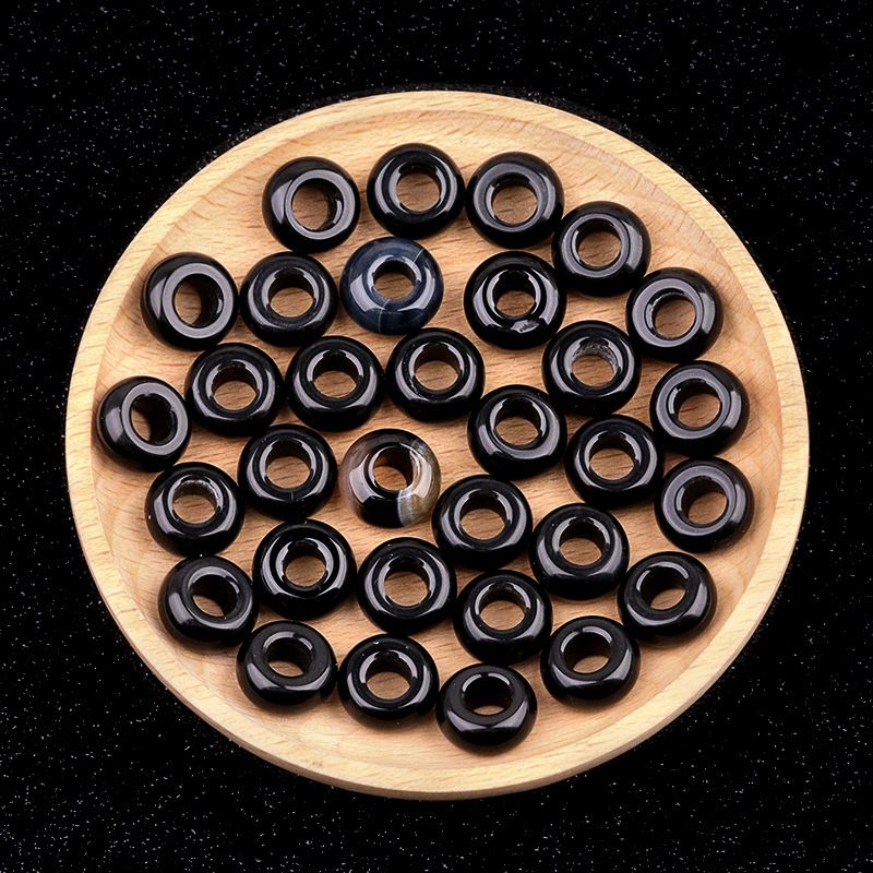 325-Grânulos de orifícios grandes 8 * 14mm de cristal de ábaco de ágata material de acessórios tecidos à mão DIY