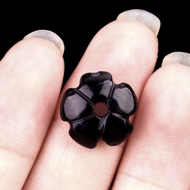 2057-Ágata de ametista natural 14mm flor de ameixa contas soltas DIY pulseira de flor frisada colar acessórios