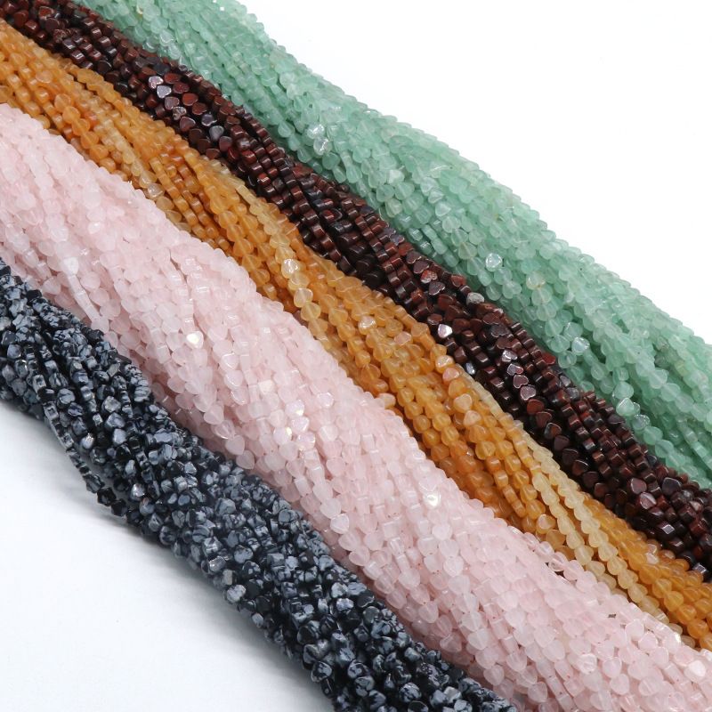 Ágata indiana pequeno coração de pêssego verde Dongling vermelho Dongling em forma de coração perfurado contas soltas trabalho em andamento Acessórios de material de nail art japonês
