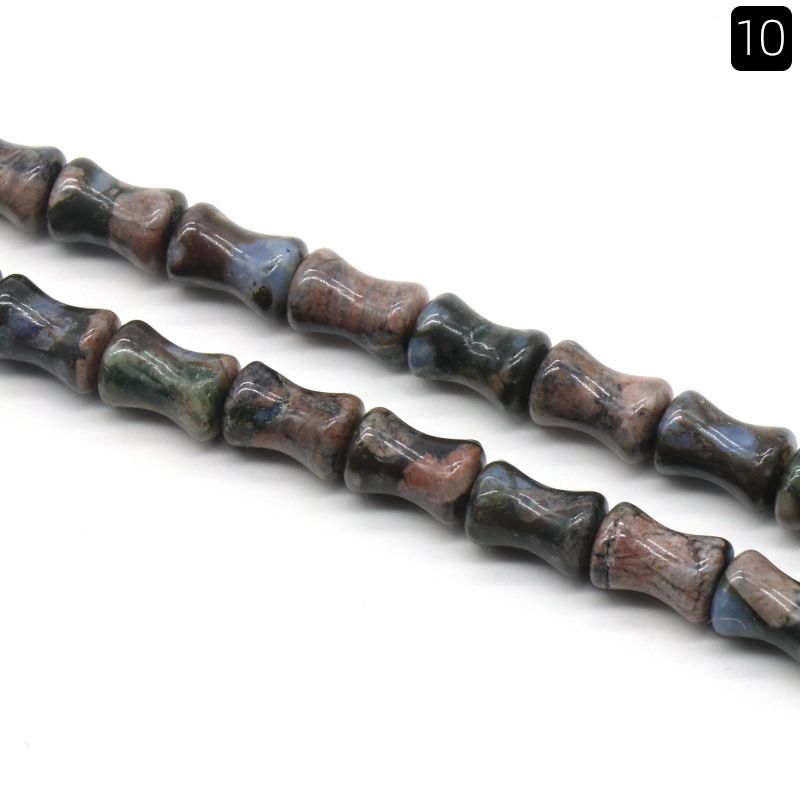 1525-Pedra de cor de cristal natural 8x12mm bambu contas soltas DIY contas de jóias acessórios pulseira colar mão