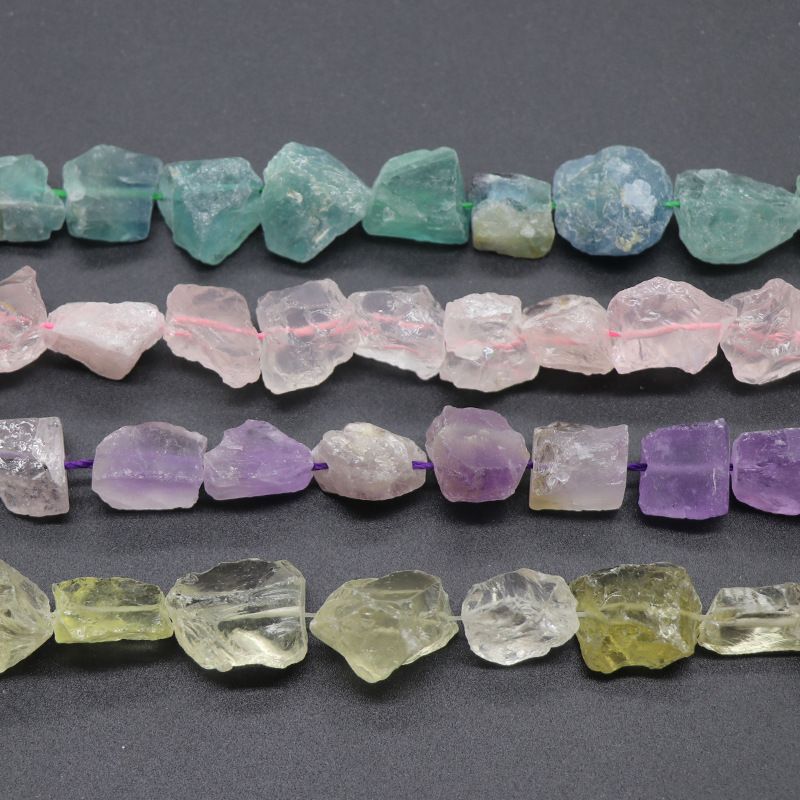 Ágata de cristal rosa transfronteiriça europeia e americana fluorita perfuração de minério de pedra áspera, minério de lã com contas soltas DIY irregulares