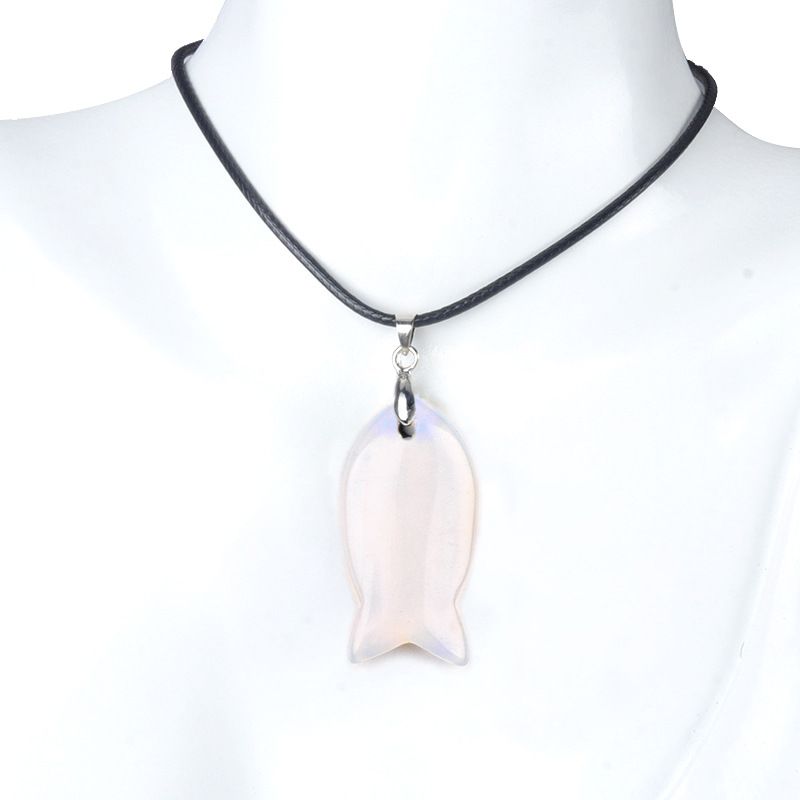 1614-Cristal ágata pedra semipreciosa pingente de peixe pequeno colar DIY saco pingente chaveiro animal acessórios