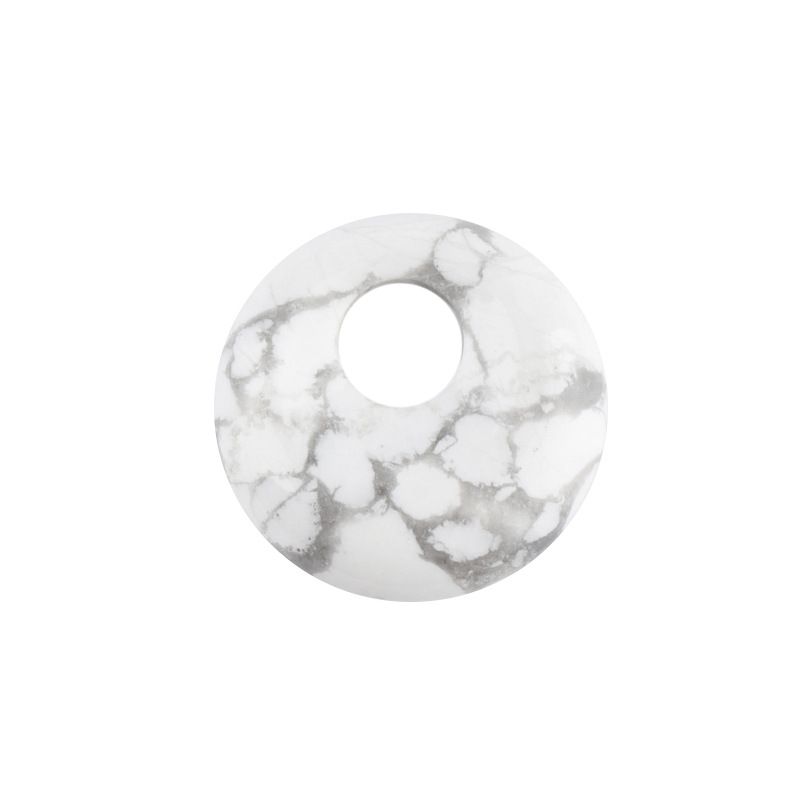 Pingente de fivela de segurança de orifício lateral de ágata de cristal natural de 18mm, colar nostálgico de ametista de orifício lateral de irmão redondo estilo nacional