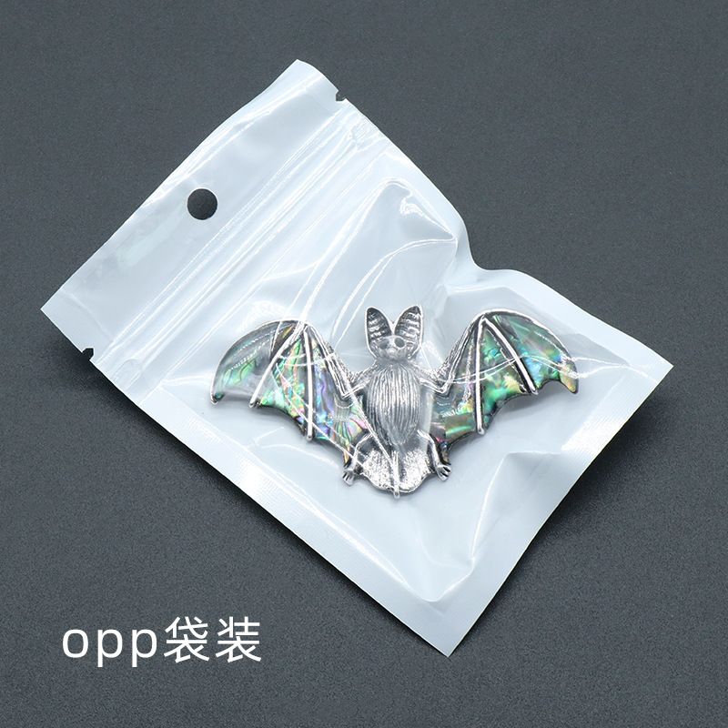1533-AbaloneShell Abalone Shell Bat Broche Colar, liga incrustada Shell Pingente
