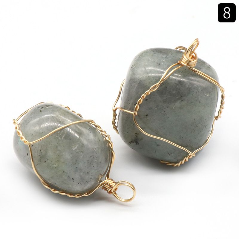 1192-Pingente irregular de enrolamento natural, jade de ágata cristal, acessórios de colar de ametista Dongling verde