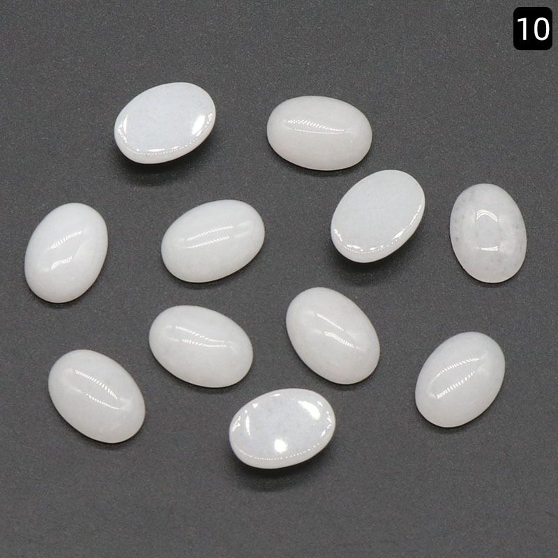 1239-10X14 Superfície de anel em forma de ovo, cristal natural única superfície curva oval geométrica DIY jóias incrustadas com acessórios de pedra solta