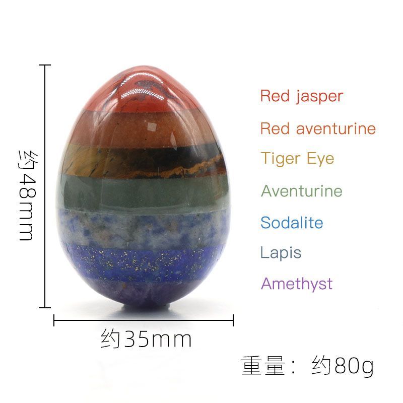 1338-Cristal olho de tigre pedra colorida ovo grande de 48 mm, chakra de processo de emenda ovo colorido de Páscoa
