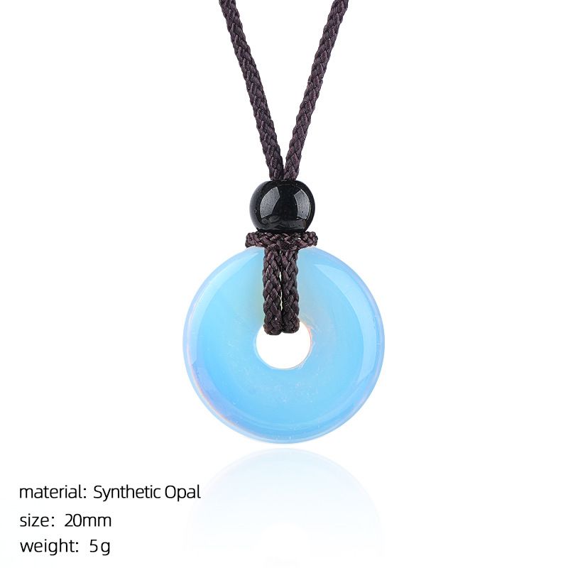 Colar de fivela de segurança de ágata de cristal 20Mm Nova pedra natural chinesa gravada em volta de ágata pingente de fivela de segurança nostálgica