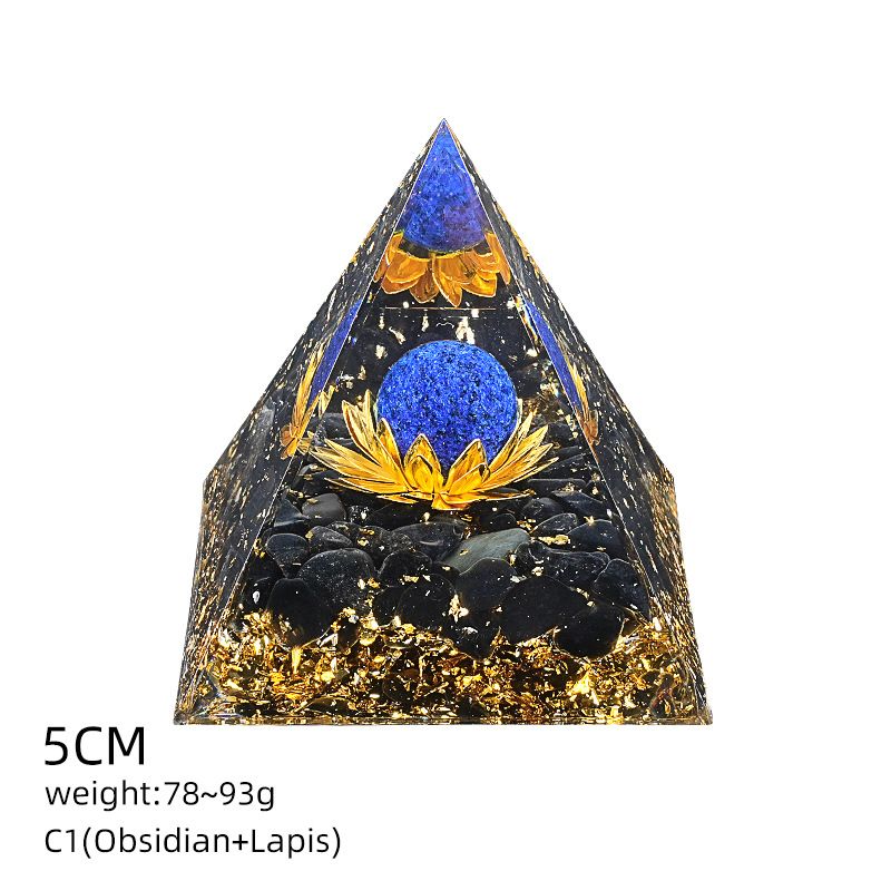 5Cm pirâmide de cristal natural Europeu e americano home office decoração desktop yoga meditação resina pirâmide ornamento