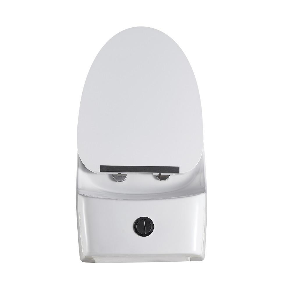 1-Piece 1.28 GPF Dual Flush High Efficiency Elongated Toilet in White, Seat Included