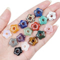 2478  15Mm buraco 4 pingente de flor de cristal natural DIY pulseira colar artesanal roupas acessórios de flor de cinco pétalas de ágata originais