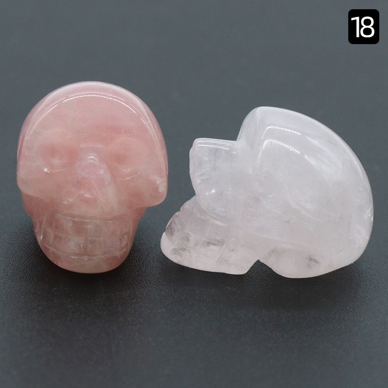 1554-25Mm Crânio de Ágata de Cristal Natural Esculpido Fantasma Cabeça Cerca De 1 Polegada Crânio Pequeno Ornamento De Halloween