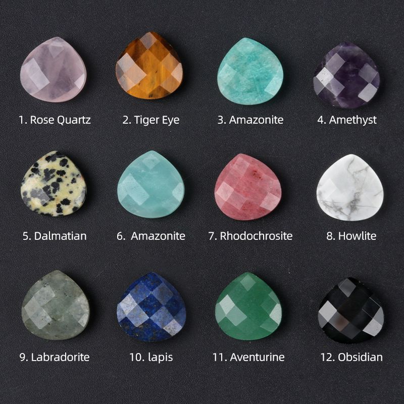 1703-Queda de água triangular buraco horizontal cristal natural corte borda buraco pingente colar DIY brincos jóias pingente acessórios