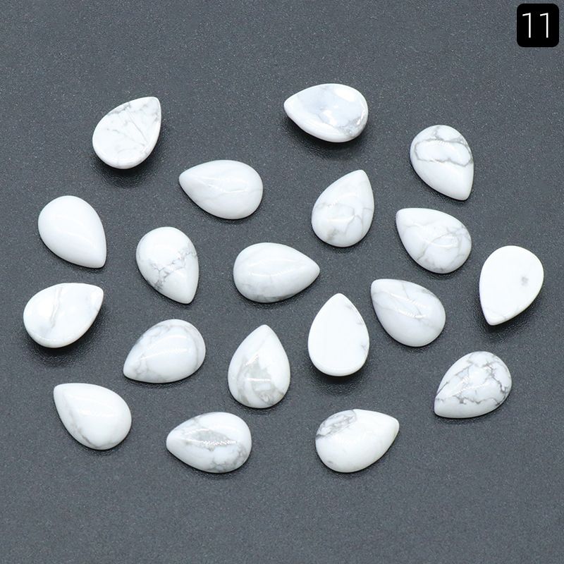 Superfície de anel de gota de água de 1476-10X14mm, cristal natural única superfície curva geométrica DIY jóias incrustadas com acessórios de pedra solta