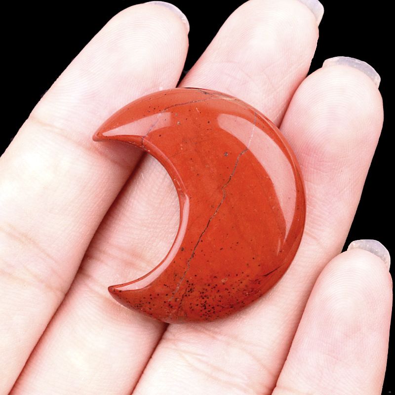 1602-30Mm lua, forma crescente de pedra de ágata de cristal natural DIY lua não porosa acessórios material