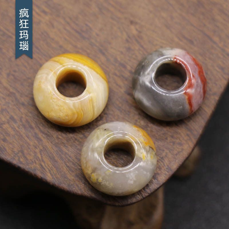325-Grânulos de orifícios grandes 8 * 14mm de cristal de ábaco de ágata material de acessórios tecidos à mão DIY