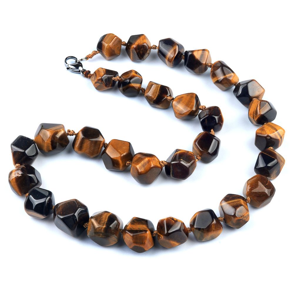 1906-Colar irregular de jade de ágata de cristal natural, pedra bruta polida e polida com colar de forma atada