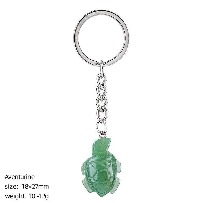 Natural cristal tartaruga chaveiro saco animal acessórios do carro pedra bruta escultura pedra semi-preciosa tartaruga pingente